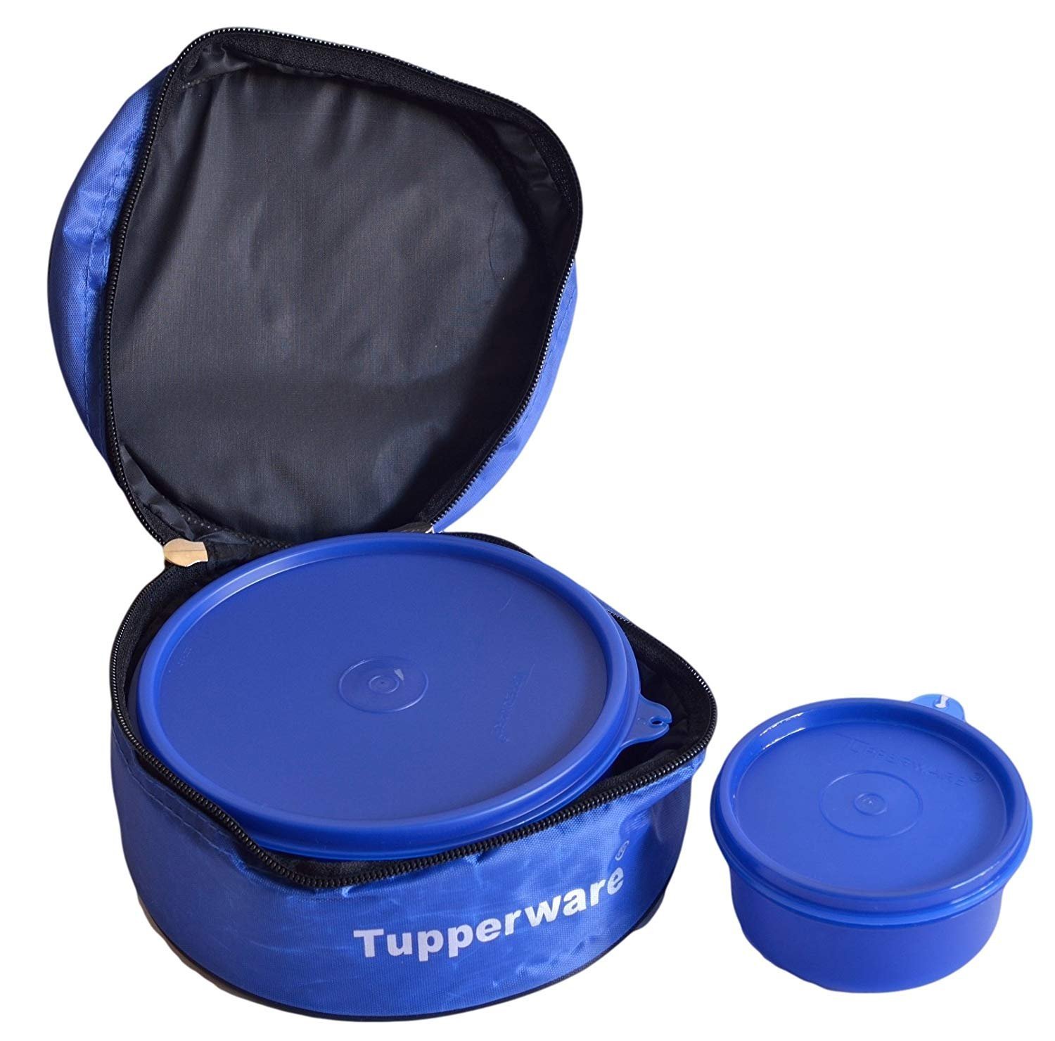 Tupperware Classic Plastic Lunch Box with Bag,2-Pieces, Blue