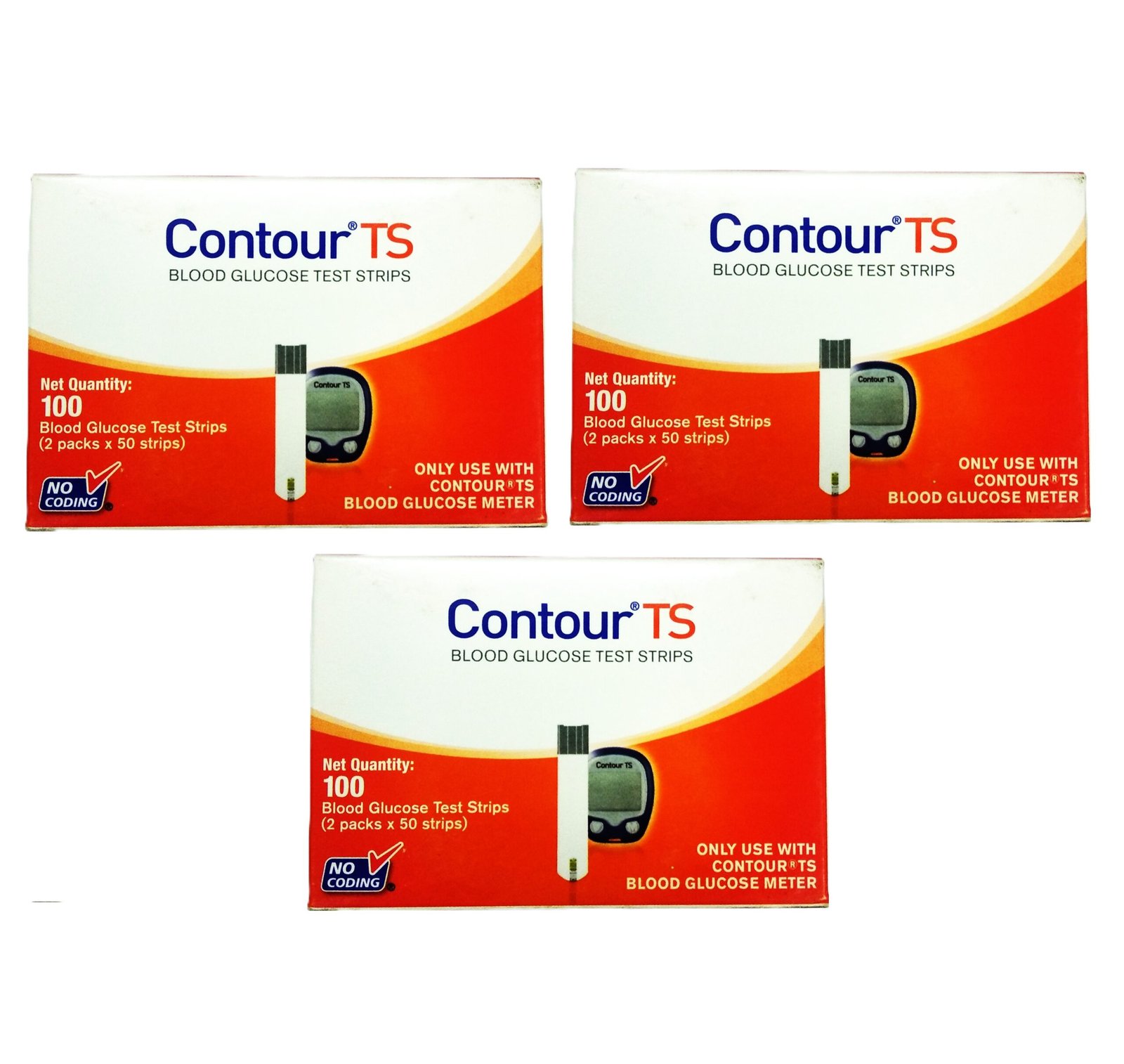 Contour TS Glucose Test Strips 100 (Pack of 3)