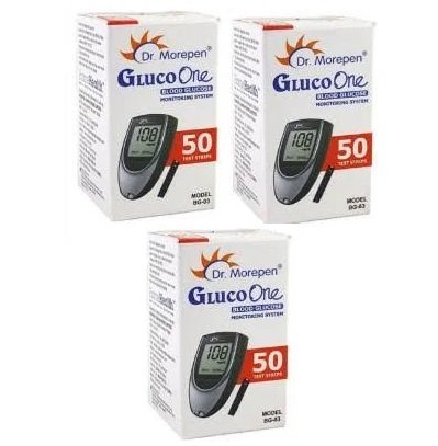 Dr. Morepen Gluco One Monitoring System 50 Test Strips (Pack of 3)