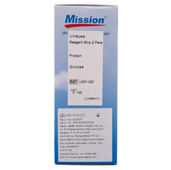 Mission Urine Strips 2GE 2 Parameters Glucose Protein 100 Strips 1