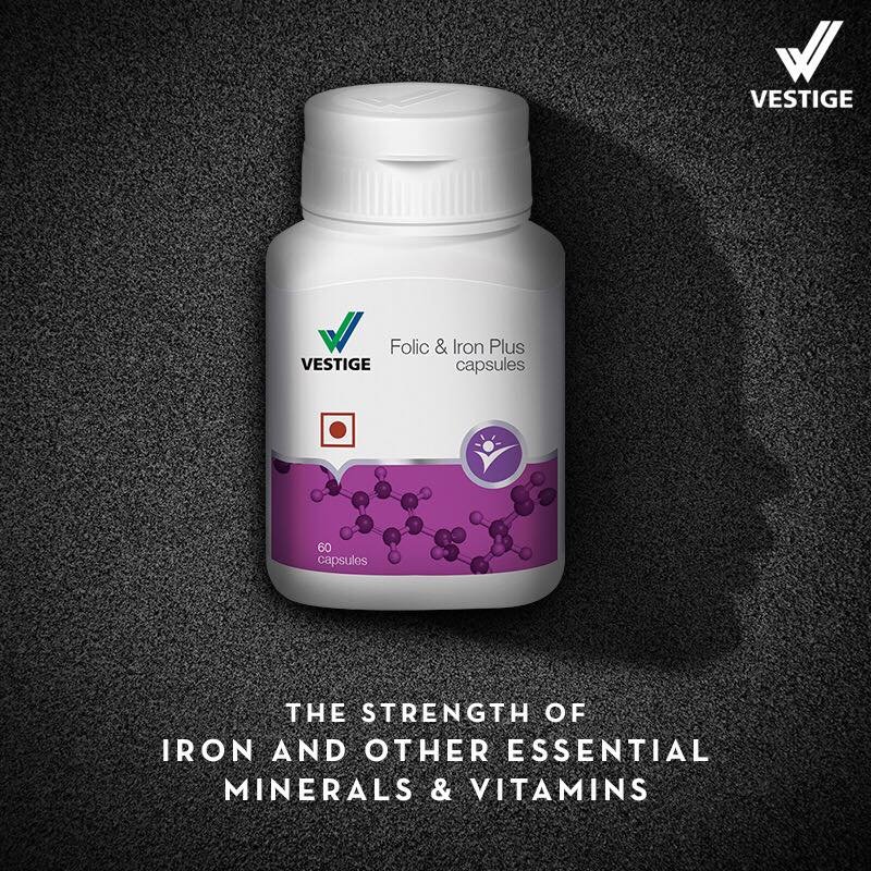 Vestige Folic & Iron Plus - 60 Capsules - Relikart