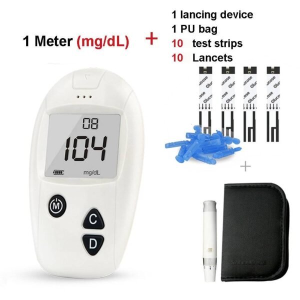 SinoCare Safe-Accu Glucometer with 10 strips - Image 2