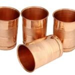 Handmade Pure Copper Plain Glass 250ml (4 set)