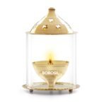 Borosil Akhand Diya (Small, Brass)