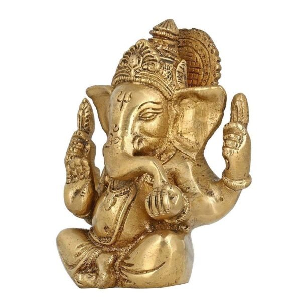 Gath Bandhan Brass Aone India Mangal Kari Ganesh - Statue, Home Decor (Brass, 12. 25"I Height) - Image 2