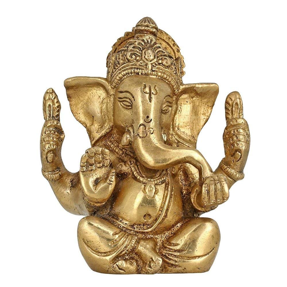 Gath Bandhan Brass Aone India Mangal Kari Ganesh – Statue, Home Decor (Brass, 12. 25″I Height)