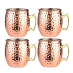 Hammered Inside Nikle Moscow Mule Mugs Pure Copper 530ml (Set of 4)