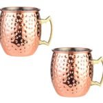 Hammered Inside Nikle Moscow Mule Mugs Pure Copper 530 ml (Set of 2)