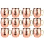 Hammered Inside Nikle Moscow Mule Mugs Pure Copper (Set of 12) (530ml)