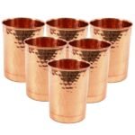 Handmade Pure Copper Plain Glass 250ml (6 Set)