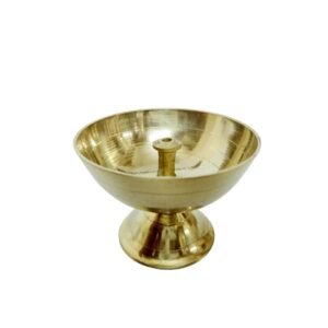 Navisha Original Brass Pooja Diya- Oil Lamp (Small)(6x6x4.5 Cm)