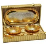 Party Gifts Silver Gold Plated Bowl Set With Beautiful Box