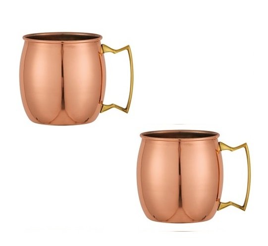 Pure Copper Moscow Mule Mug Mugs Plain 530 ml (Set of 2)