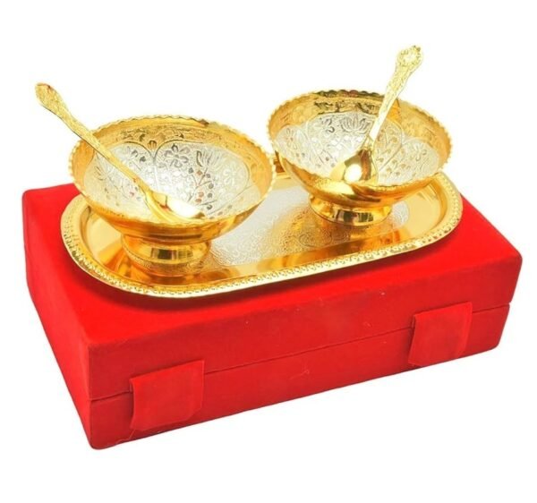 Relikart Occasion Gifts Silver Gold Plated Unique Bowl Set