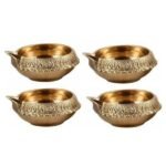 Relikart Pure Brass Golden Diya (Set Of 4)