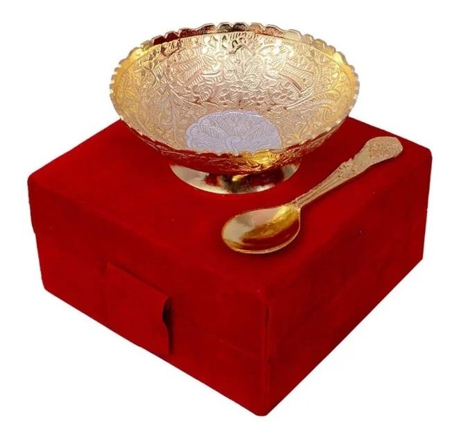 Relikart Silver Gold Plated Brass Bowl