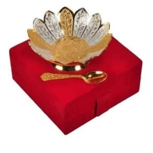 Relikart Silver Gold Plated Floral Shaped Bowl 100 ml