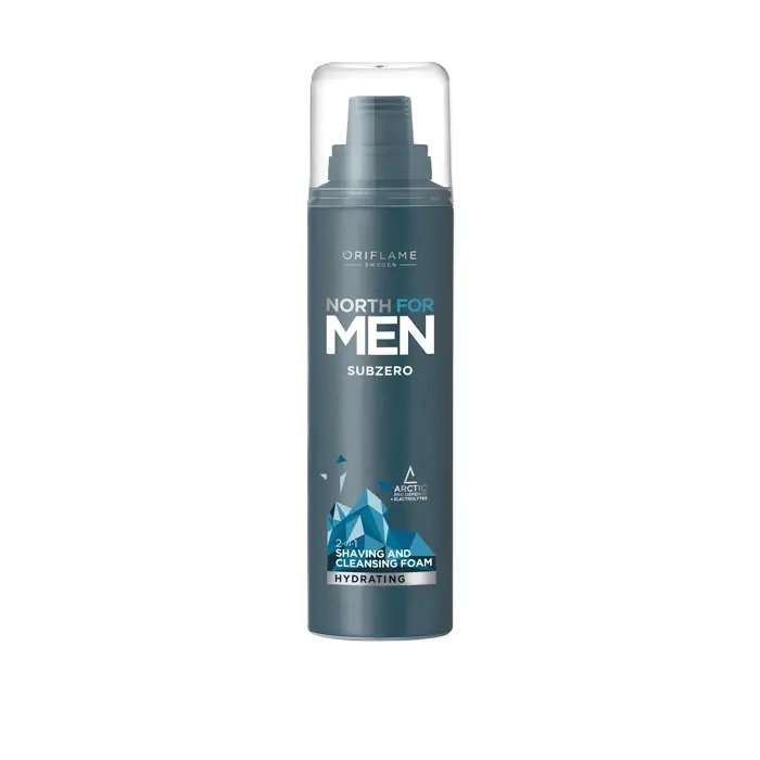 ORIFLAME NORTH FOR MEN Subzero 2-in-1 Shaving and Cleansing Foam 200ml