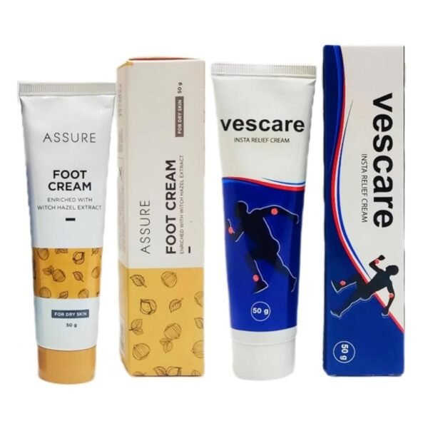 Vestige Assure Vescare Insta Relief Cream 50g Assure Foot Cream 50g Combo