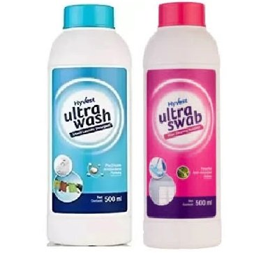 Vestige Hyvest Ultra Wash Liquid Detergent 500ml With Hyvest Ultraswab Floor Cleaner With Hyvest Ultra Shine