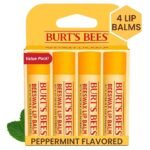 Burt’s Bees, Beeswax Lip Balm with Vitamin E & Peppermint, 4 Pack, 0.15 oz (4.25 g)