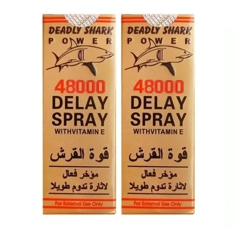 Deadly Shark Power 48000 Delay Spray 40ml (Pack of 2) (Discreet Packaging)