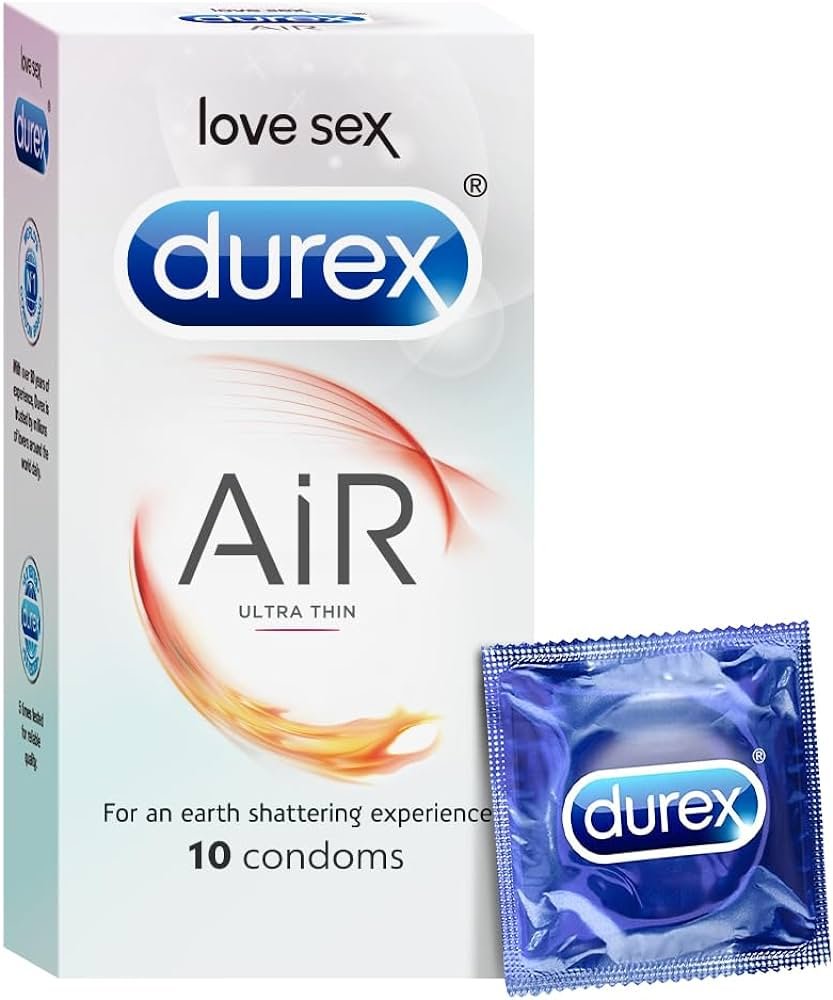 Durex Air Condoms for Men – 10 Count (Discreet Packaging)