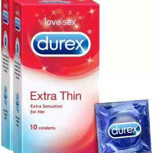 Durex Extra Thin Condoms for Men - 10 Count (Pack of 2)