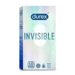 Durex Invisible Super Ultra Thin Condoms for Men – 10 Count (Discreet Packaging)