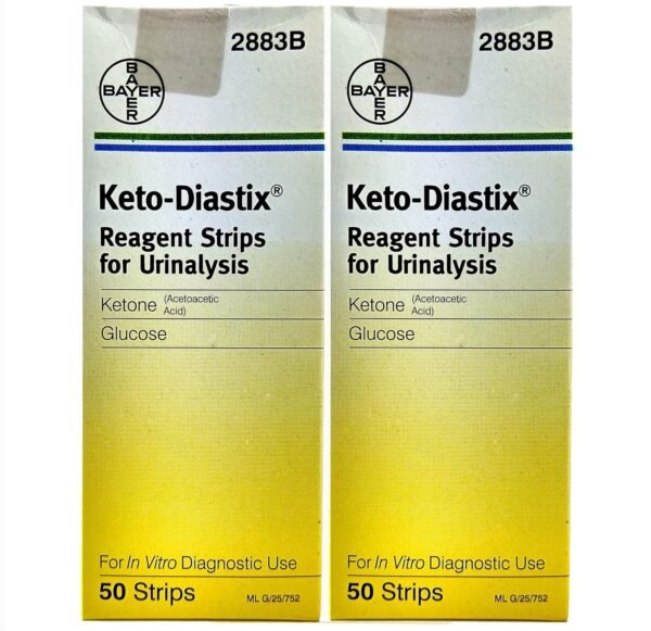 Bayer Keto-Diastix Reagent Strips for Urinalysis, 50-Pack of 2