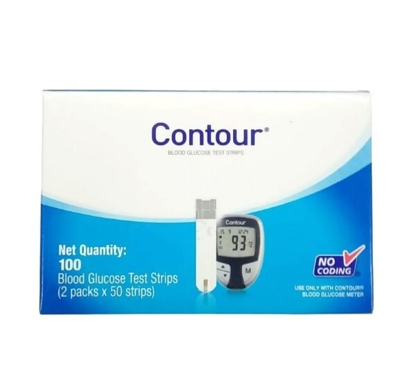 Contour Blue Blood Glucose 100 Test Strips With Microlet 100 Lancets ...