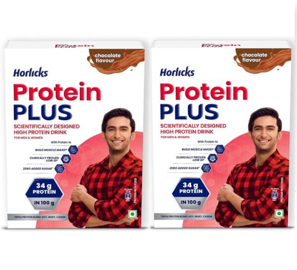 Horlicks Protein Plus Health Nutrition Drink 400g Chocolate (Pack Of 2)