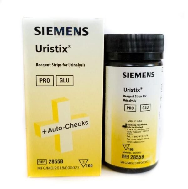 Siemens Uristix Reagent 2 Parameters Urinalysis Test Strips 100 Count