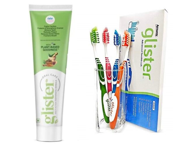 Amway Glister Multi-Action Toothpaste Herbals 190gm With Glister Advanced Toothbrush Free