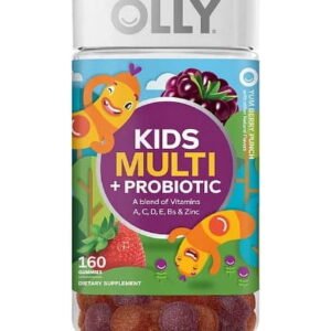 OLLY Kids Multivitamin + Probiotic Gummy, Daily Digestive Supplement, Zinc, Berry Flavor-160ct