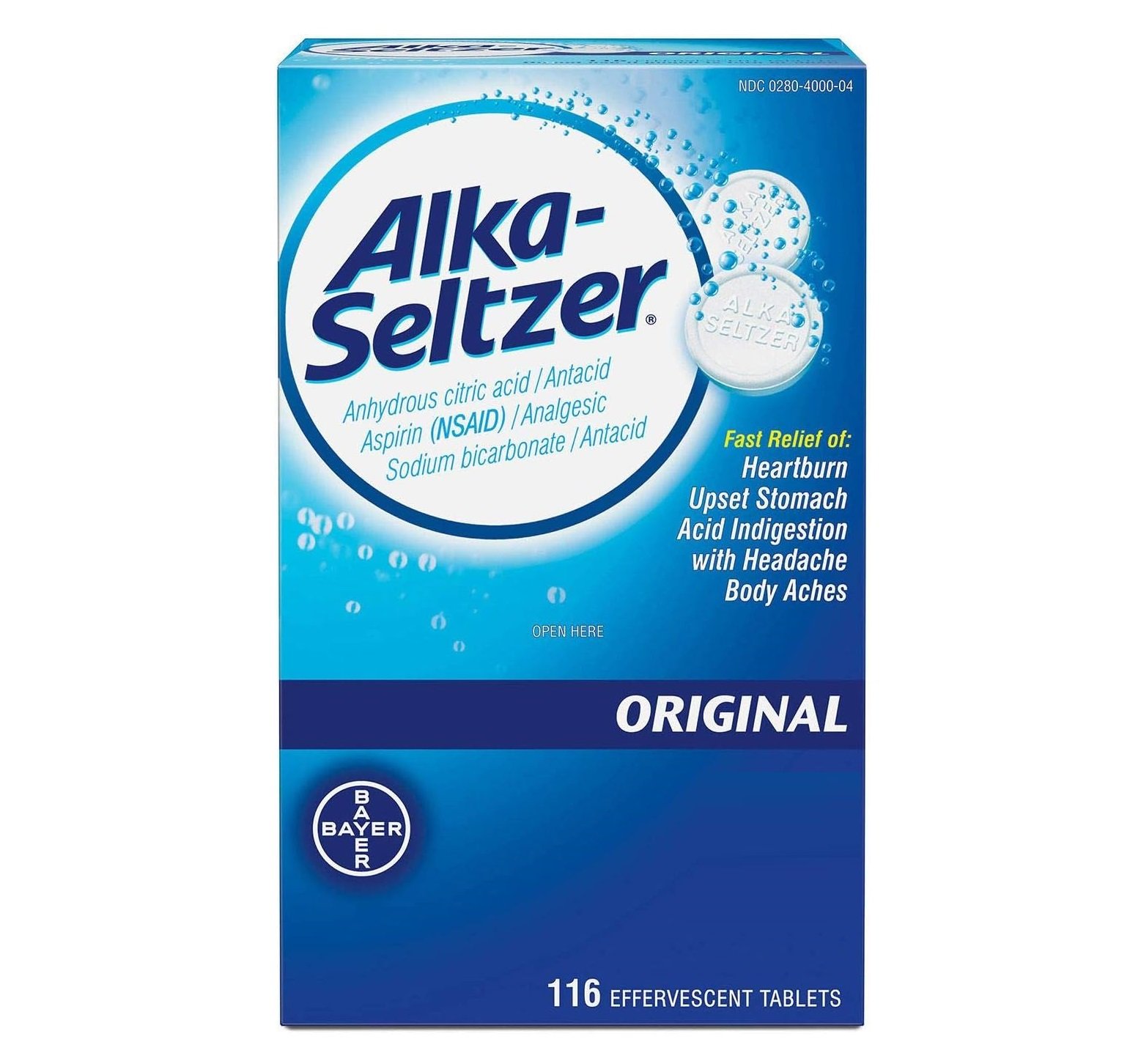 Alka-Seltzer Original Antacid Effervescent Tablets 116 Count