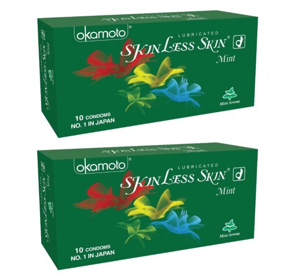 Okamoto Skinless Skin Mint Aroma Condoms-10's (Pack of 2)