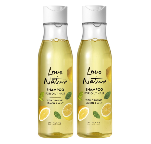 Oriflame Love Nature Shampoo For Oily Hair Mint Lemon 250Ml (Pack Of 2)