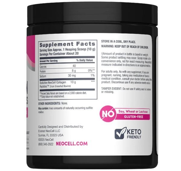 NeoCell Grassfed Collagen Peptides Unflavored (200 gm) - Image 4