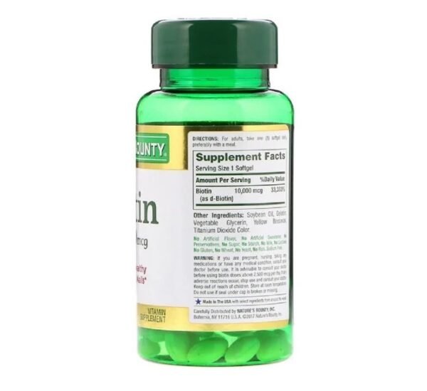 Nature's Bounty Biotin 10,000 mcg 120 Softgels