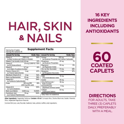 Nature's Bounty Hair Skin And Nails 3000 mcg 60 Caplets
