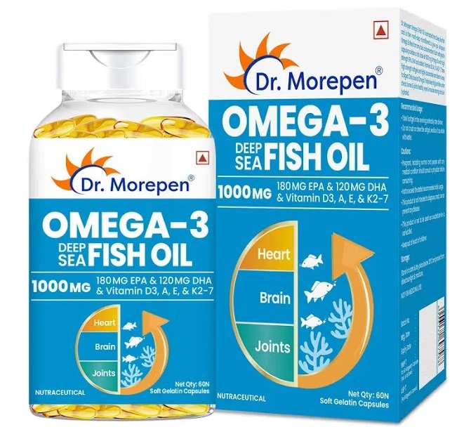 Dr. Morepen Fish Oil 1000mg Omega 300mg DHA 60 Softgel