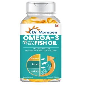 Dr. Morepen Fish Oil 500mg with 180 mg EPA & 120mg DHA 60 Softgels