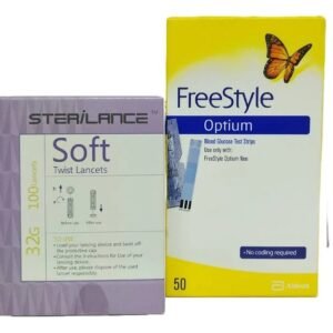 Abbott FreeStyle Optium 50 Test Strips With Sterilance Soft 100 Lancets