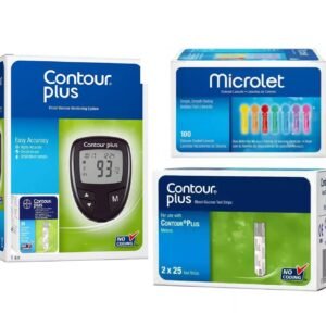 Contour Plus Blood Glucometer With 100 Strips+Microlet 200 Lancets