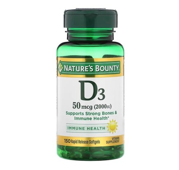 Nature's Bounty D3 50mcg 2000IU 150 Capsules