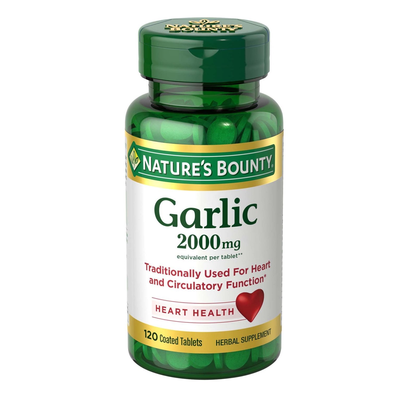 Nature's Bounty Garlic 2000mg Heart Health 120 Tablets