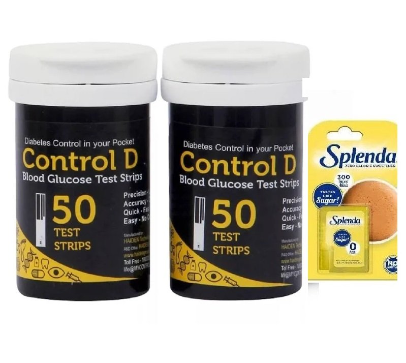 Control D Glucose 100 Test Strips Splenda Sugar Free 300 Sweet Minis