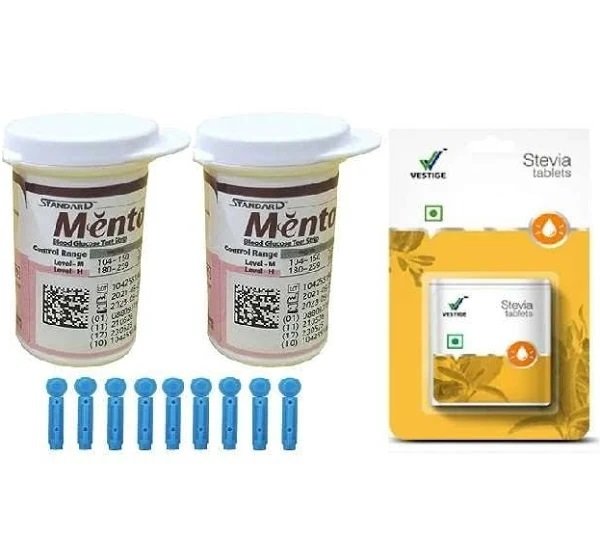 Mentor Blood Glucose 50 Test Strip With Vestige Stevia Sugar Free 100 Tablet
