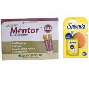 Mentor Blood Glucose 50 Test Strips with Splenda Sugar Free 300 Sweet Minis